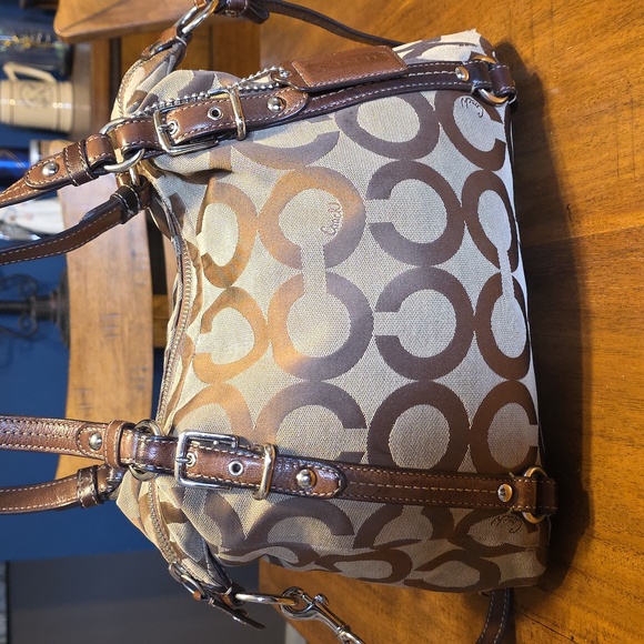Coach Alexandra Tote Bag featuring a signature "Op Art" canvas pattern. - Picture 16 of 16